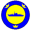 SSS logo: Blue Dreadnaught on gold, surrounded by three golden crowns on blue.